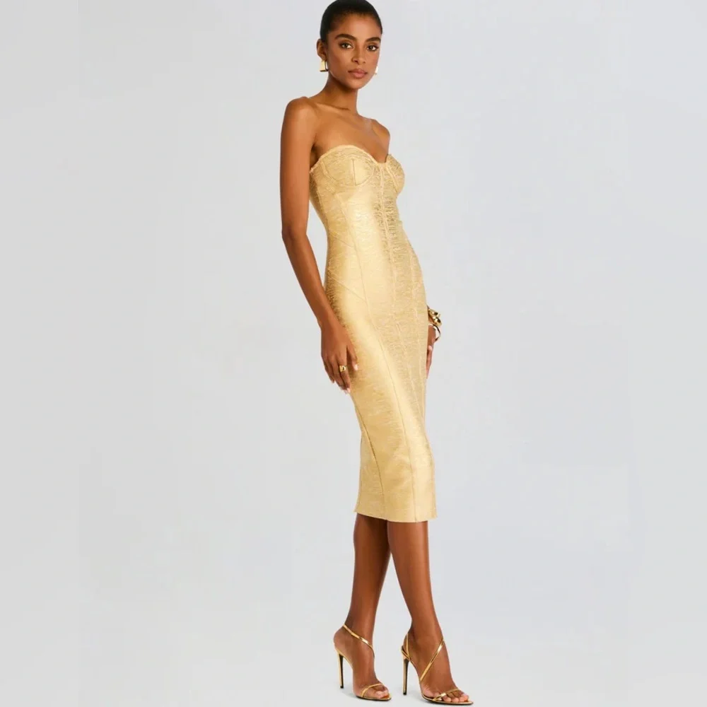 NWT Retrofete Charlize Coated Knit Dress size M - Picture 3 of 7